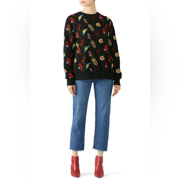 MSGM black patches sweatshirt size small - Picture 1 of 7